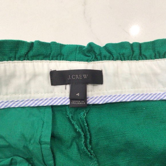 J Crew Emerald Green Ruffled Shorts, Size 4 - Picture 3 of 5